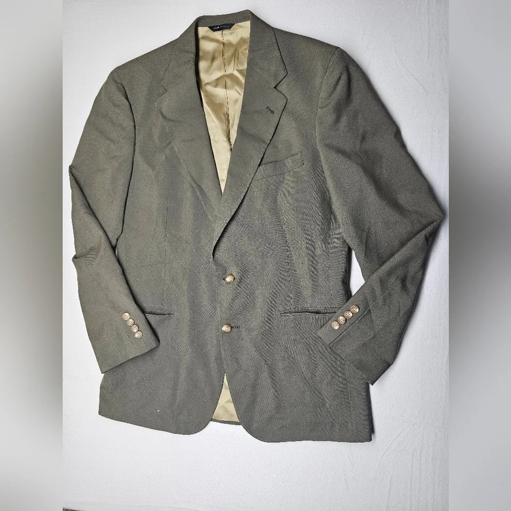 Ralph Lauren Elegant Olive Blazer‎ with Gold Lining